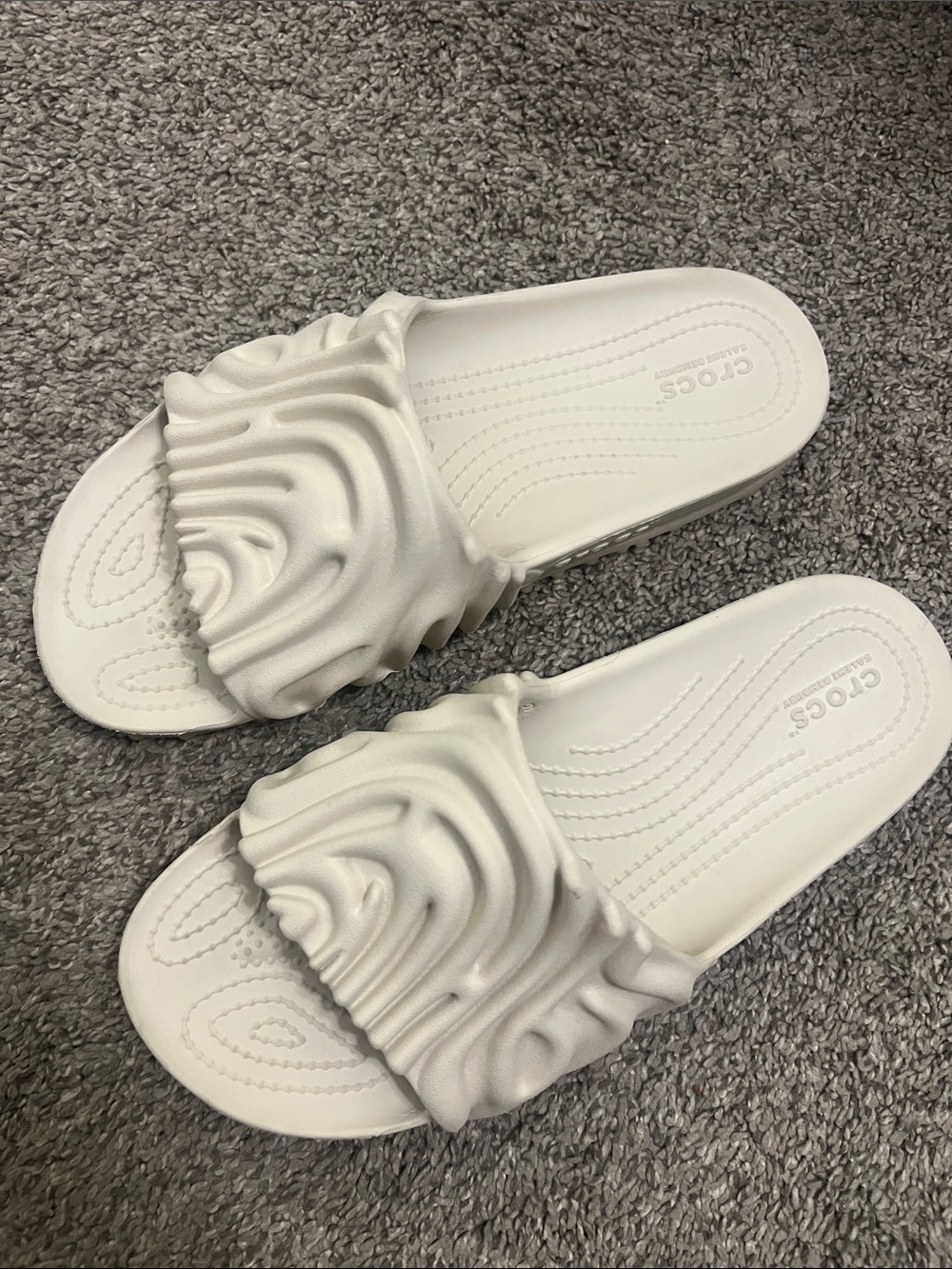 CROCS White Sculpted Slide Sandals